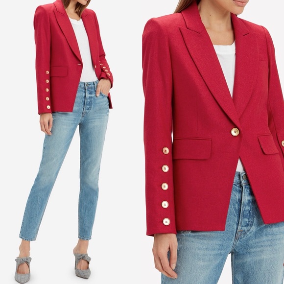 Veronica Beard Jackets & Blazers - Veronica Beard Steele Red Leopard Cutaway Jacket